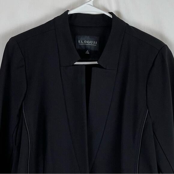 ELOQUII Black Dark Academia Minimalist Neutral Office Jacket Blazer NWOT Size 14 - Picture 4 of 12